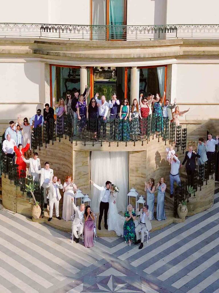 Editorial wedding couple captured for cinematic wedding content creation in Italy