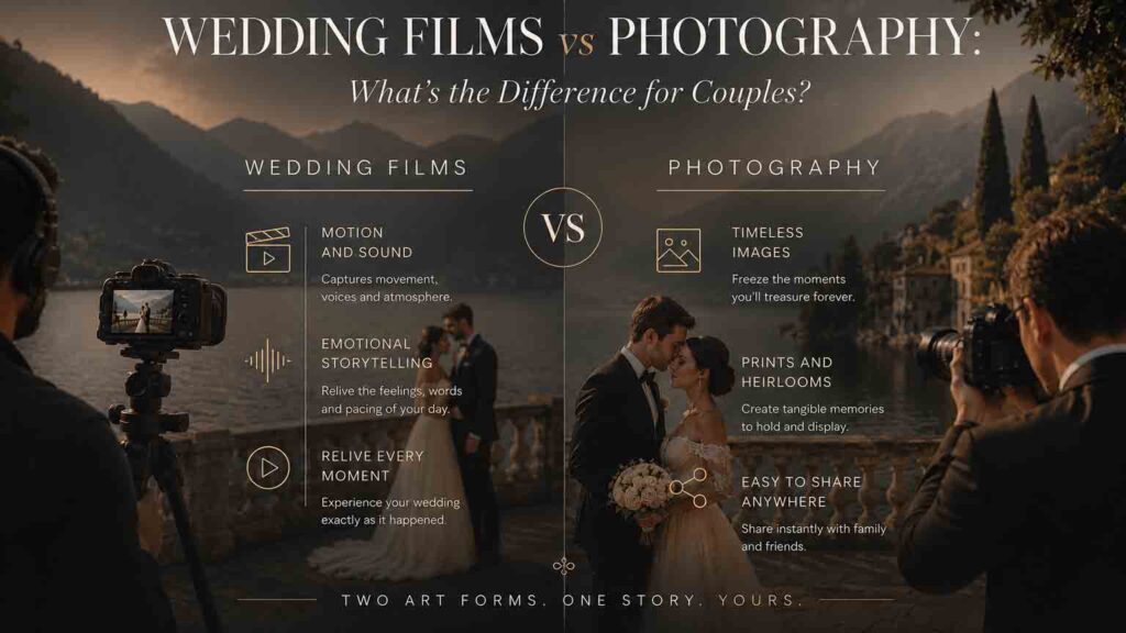 Wedding Films vs Photography: What’s the Difference for Couples?