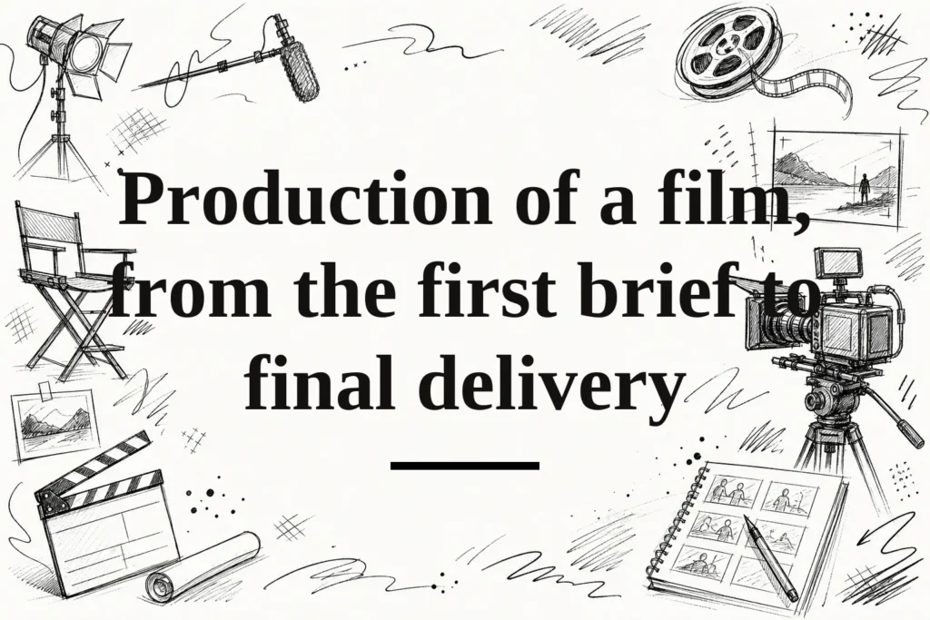 Production of a film, from the first brief to final delivery